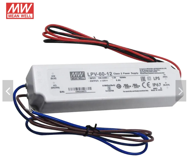 Meanwell LPV-60-12 Ip67 12V 60W led profile  Led Switching Power Supply Led Strip Led Driver 50w